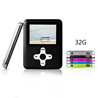 ACEE DEAL 32GB MP4/MP3 Player with the cross button MINI USB Port Slim Classic Digital LCD MP3 Player MP4 Player, MP3 Music Player, E-book / Photo viewing / Video Playing / Movie (Black Color)