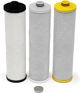 Aquasana Replacement Filter Cartridges for 3-Stage Max Flow Claryum Under Sink Water Filtration System - Filters 99% of Chlorine - 3 Count - AQ-5300+R