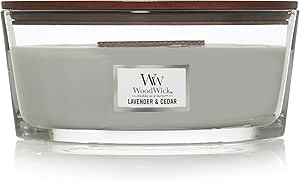 Woodwick Ellipse Scented Candle, Lavender & Cedar, 16oz | Up to 50 Hours Burn Time