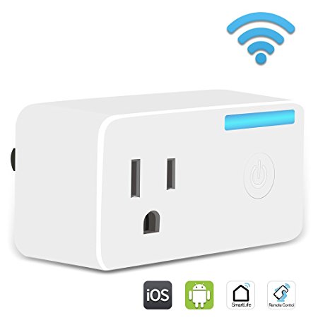 WIFI Smart Socket Plug Timing Switch Power Monitoring Mini Smart Socket Any Network Works with Amazon Alexa Remote Control from Anywhere Convenient by LAOPAO