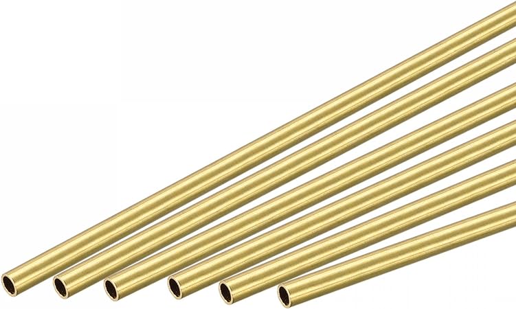 uxcell Brass Round Tube 2.5mm OD 0.25mm Wall Thickness 300mm Length Pipe Tubing 6 Pcs