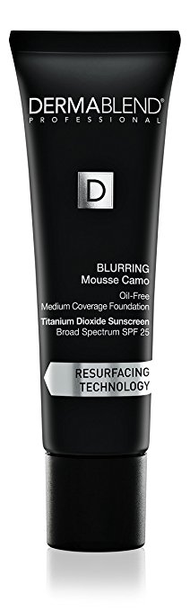 Dermablend Blurring Mousse Foundation Makeup with SPF 25 for Medium to High Coverage, Oil-Free, 12 shades, 1 Fl. Oz.