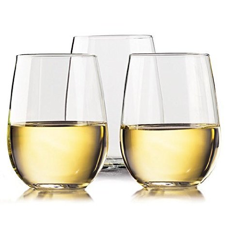 TaZa - Unbreakable 16oz Wine glasses - 100% Tritan Shatterproof Drinkware - Dishwasher-safe - Set of 4 - 16 oz