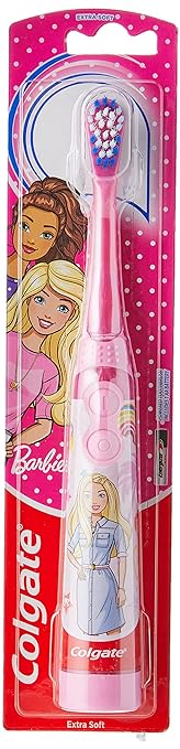 Colgate Kids Extra Soft Bristles Barbie Battery Powered Toothbrush With Tongue Cleaner - 1 Pc. (Pink)