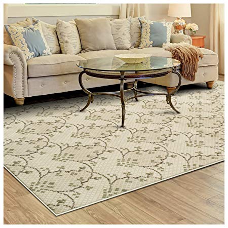 Superior Designer Aberdeen Beige and Green Area Rug (8' x 10')