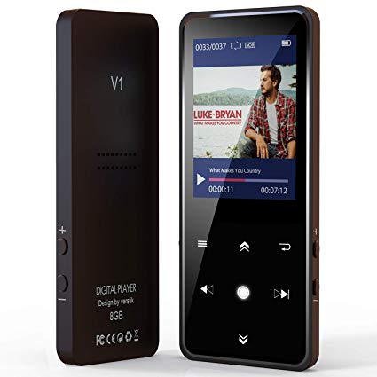 MP3 Player, Vorstik Bluetooth MP3 Player, HIFI Metal music player,2.4 inch Digital Audio Player with FM Radio, Up To 90 Hours Playback Time, 8GB Expand to 128GB TF Card.