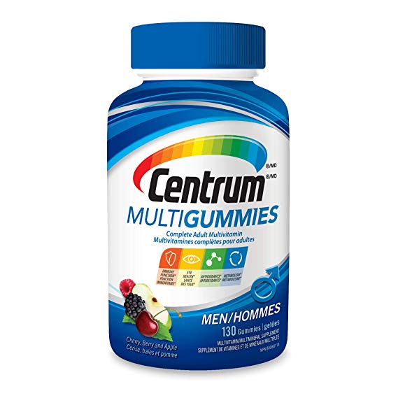 Centrum® Men MultiGummies (130 Count, Cherry, Berry, Apple Flavor) Multivitamin Gummies