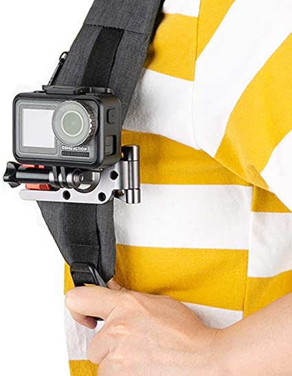 NICEYRIG Backpack Shoulder Strap Mount, Strap Mounting Clamp for GoPro Hero 9/8/7/6/5, DJI Osmo Action, Olympus Action and Sports Camera - 338