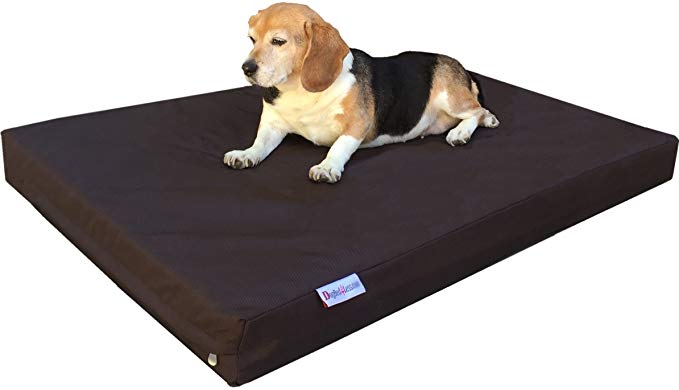 Dogbed4less Memory Foam Dog Bed | Orthopedic Ultra Plush Mattress, Thick Waterproof Lining and Machine Washable Cover, Multiple Sizes/Colors
