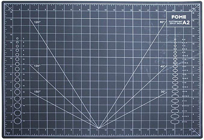 Self-Healing Cutting Mat, FOME A2 Size Cutting Mat 18x24in 5 Layer PVC Construction Double Sided Non-Slip 3mm Thick Professional Gridded Rotary Mat for Cutting, Sewing, Crafts and Cropping Photos