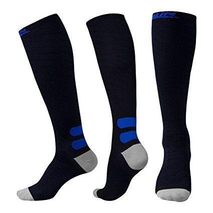 Compression Socks - Best for Men & Women, Running, Nurses, Flight Travel, Maternity Pregnancy, Circulation & Recovery (1 Pair)