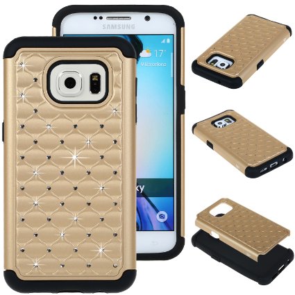 S7 Case, Galaxy S7 Case, SGM® Hybrid Gel Rhinestone Bling Armor Defender Case for Samsung Galaxy S7