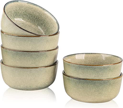 AmorArc Cereal Bowls Set of 6 for Kitchen, 26oz Stoneware Soup Bowls Set for Cereal Soup, Modern Kitchen Bowls for Meal, Dishwasher &Microwave Safe, Reactive Glaze