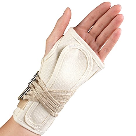 OTC Wrist Splint, Cock-Up Lacing, Canvas, Medium (Left Hand)