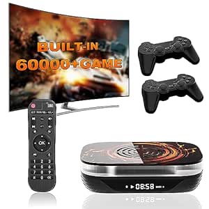 Kinhank Super Console X4 Plus Video Game Console Pre-Built-in 60000 Games,Retro Game Console Compatible with 65  emulators,EmuELEC 4.6/Android 11.0/CoreE,S905x4,4K UHD Display,2 Controllers included