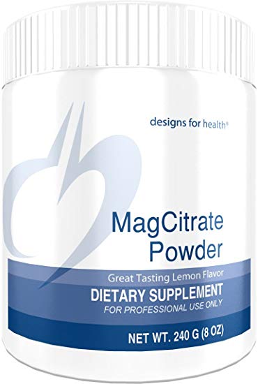 Designs for Health - MagCitrate Powder - 300mg Magnesium Citrate Calming Support, 240 Grams