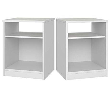 Night Stand with Simple Design in a Classic Look Set of 2, White