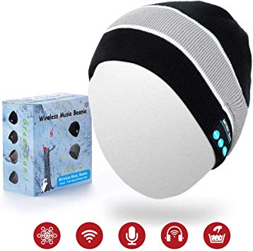 Sunnywoo Bluetooth Beanie Hat, Wireless Smart Headphone Premium Knit Cap with Speaker & Mic, Unisex Headset Musical Cap for Outdoor Sports