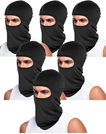 Tatuo 6 Pieces Unisex Balaclava Full Face Mask Winter Windproof Ski Mask for Outdoor Motorcycle Cycling Hiking Sports (Black)