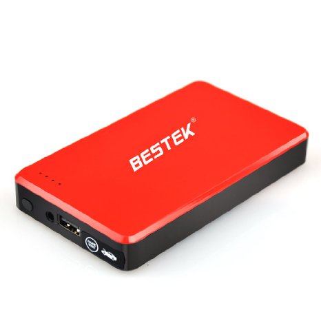 BESTEK Portable 300A Peak Current Car Jump Starter External Battery Charger with 5400mAh Capacity Built-in LED Flashlight and USB Charging Port