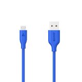 Anker PowerLine Micro USB 6ft - The Worlds Fastest Most Durable Charging Cable with Kevlar Fiber and 10000 Bend Lifespan for Samsung Nexus LG Motorola Android Smartphones and More Blue