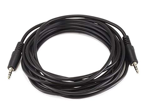 Monoprice 100645 12-Feet 3.5mm Stereo Plug/Plug M/M Cable, Black