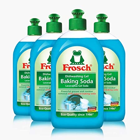 Frosch Natural Baking Soda Liquid Hand Dish Washing Soap, 500 ml (Pack of 4)