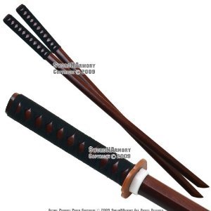 Ace Martial Arts Supply Kendo Wooden Bokken Practice Katana Sword Set (2-Piece)