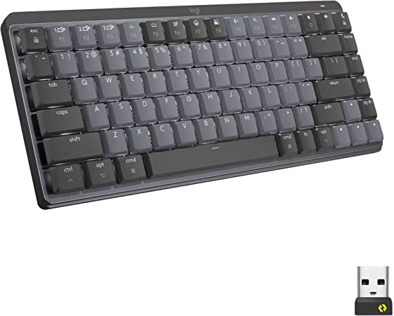 Logitech MX Mechanical Mini Wireless Illuminated Keyboard, Tactile Quiet Switches, Backlit, Bluetooth, USB-C, macOS, Windows, Linux, iOS, Android, Metal