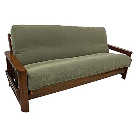 Full Size Quality Bonded Micro Suede Futon Cover, Sage green