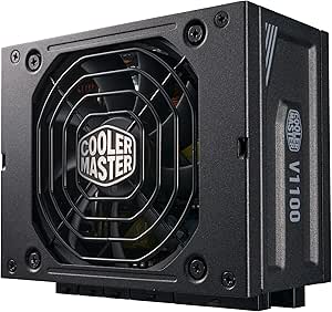 Cooler Master V1100 SFX Platinum, Prise EU - Alimentation 100% Modulaire 1100W 80 PLUS Platinum, pour Mini-ITX à ATX, Support Complet ATX 3.0, Ventilateur FDB Silencieux 92mm, Garantie de 10 ans