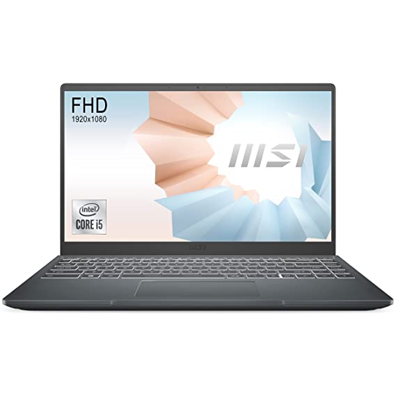 MSI Modern 14, Intel i5-10210U, 14" FHD IPS-Level 60Hz Panel Laptop (8GB/512GB NVMe SSD/Windows 10 Home/Intel UHD Graphics/Carbon Grey/1.3Kg), B10MW-639IN