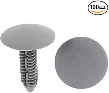 uxcell A15110400ux0112 100 x 7mm Hole Plastic Rivets Fastener Push Clips Gray for Car Auto Fender 100 Pack