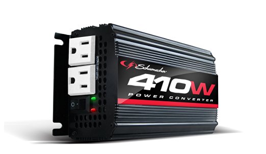 Schumacher XI41B 'X-Line' 410W Power Inverter with Battery Clamps and 12V Male Adapter Plug