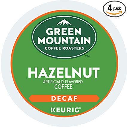 Green Mountain Coffee Light Roast K-Cup for Keurig Brewers, Hazelnut Decaf Coffee, 24 count (pack of 4)
