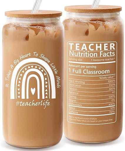 Frerdui Teacher Appreciation Gifts, Teacher Gifts for Women, Best Teacher Gifts, Teacher Birthday Gifts, Back to School Gifts, Funny Gift for Teacher Gift Ideas, 18 OZ Teacher Can Glass(Teacher#3)