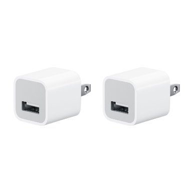 Apple A1385 (2-Pack) OEM Authentic iPhone & iPad Travel USB Wall Charger