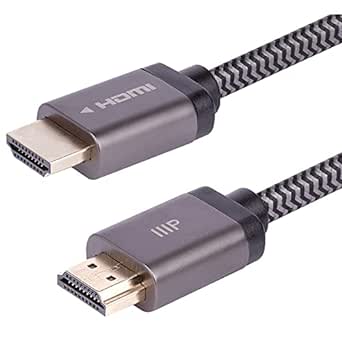 Monoprice 8K Certified Braided Ultra High Speed HDMI 2.1 Cable - 6 Feet - Black | 48Gbps, Compatible With Sony PS5, Microsoft Xbox Series X & Series S