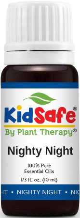 KidSafe Nighty Night Synergy Essential Oil Blend 10 ml (1/3 oz). 100% Pure, Undiluted, Therapeutic Grade. (Blend of: Lavender, Marjoram, Mandarin, Cedarwood Atlas, Patchouli, Clary Sage, Chamomile Roman and Tansy Blue.)