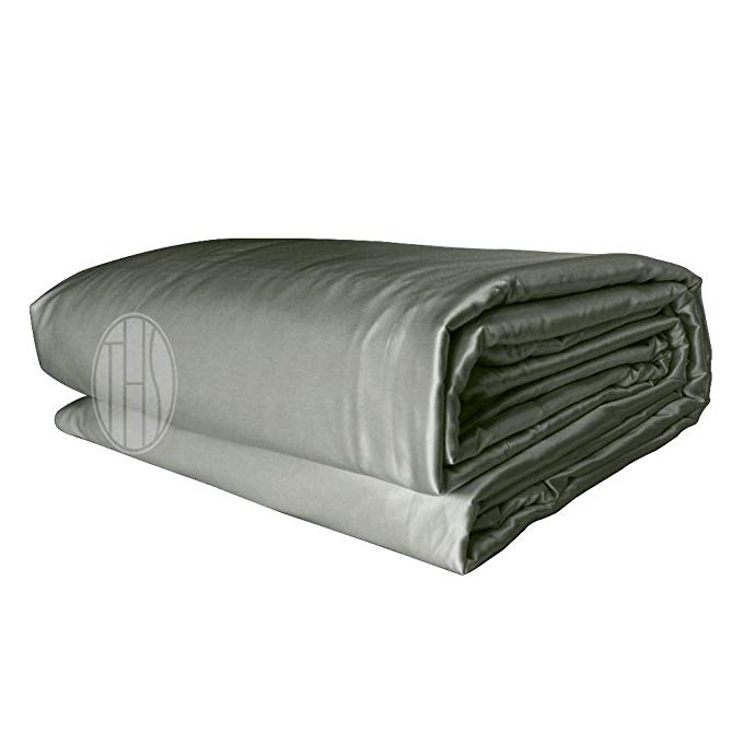 THXSILK Silk Comforter with Removable Silk Duvet Cover, Silk Filled Comforter Silk Duvet Silk Quilt - 100% Top Grade Natural Silk, California King Size, Grey