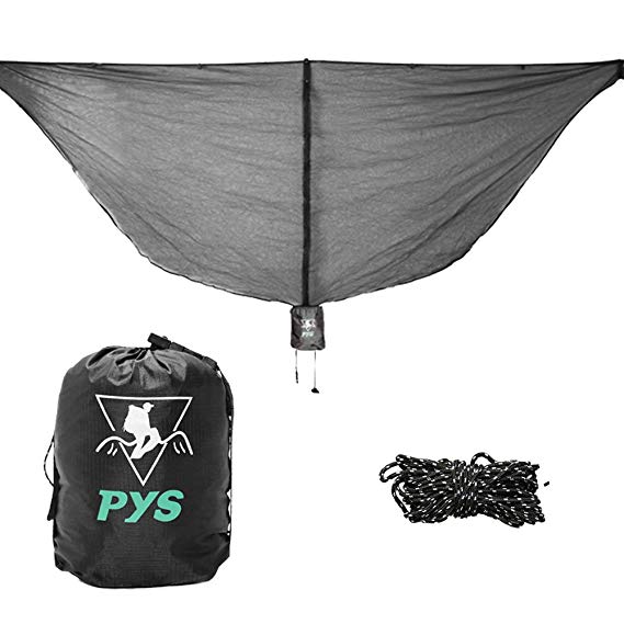 pys Hammock Bug Net - 12' Hammock Mosquito Net Fits All Camping Hammocks. Compact, Lightweight. Fast Easy Setup.Security from Bugs and Mosquitoes. Essential Camping and Survival Gear