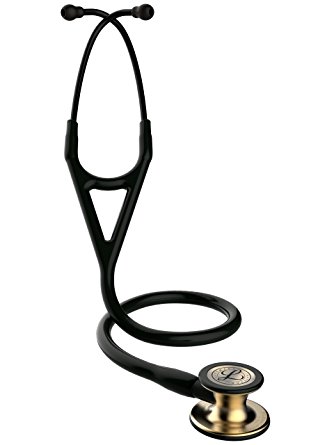 3M Littmann 6164 Cardiology IV Stethoscope, Brass-Finish Chestpiece, Black Tube, Smoke Stem and Headset, 27"