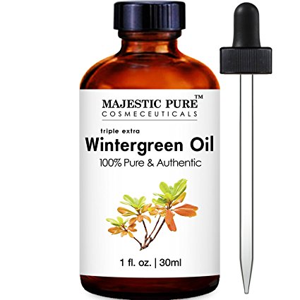 Majestic Pure Wintergreen Essential Oil, 100% Pure and Natural Therapeutic Grade, 1 Fluid Ounce