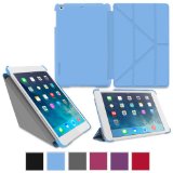 roocase iPad Mini Case - Slim Shell Origami Folio Case Smart Cover for Apple iPad Mini 3 2014 Mini 2 Retina Display 2013 Mini 1 2012 Edition BLUE - Auto SleepWake Feature