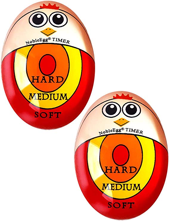NobleEgg Egg Timer | for Soft Hard Boiled Eggs | No BPA, Certified (2 x Egg Timers)