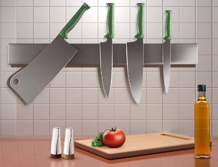 Sorbus® Stainless Steel Magnetic Knife Holder - 15.75 Inch Knife Bar with Extremely Powerful Magnet to Hold Any Metal Objects