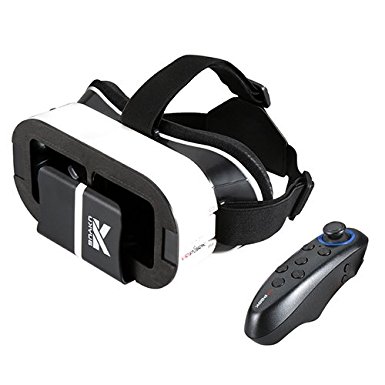 BUYKUK 3D VR Glasses 3D VR Headset Virtual Reality Adjustable Lens and Strap for 3.5-6.0 inch SmartphoneiPhone5 5s 6s 6 Plus Samsung S6 S7 Edge Note 5 6 7 for 3D Movies and Games