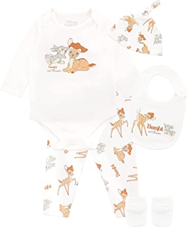 Disney Body Bambi avec bonnet et bavette pour bébé fille Ensemble de 5 pièces pour bébés