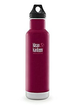 Klean Kanteen Classic Insulated 20-Ounce Stainless Steel Bottle With Loop Cap