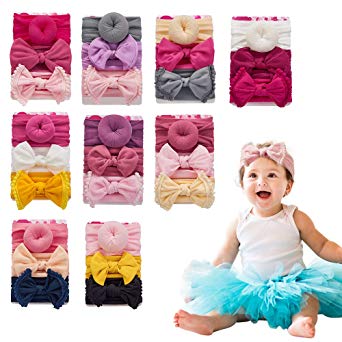 Baby Hat Girls Headgear Newborn Headwrap Headband Elastic Hemming with Big Bow Soft Cute Knot Nursery Cotton for 0-3 Years